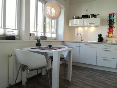 Küche/Küchenzeile in der Unterkunft Zimmer zum Hof