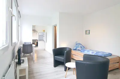 Ein Sitzbereich in der Unterkunft apartmondo Monteurapartments