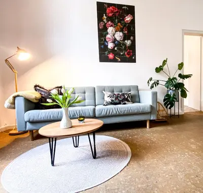 Ein Sitzbereich in der Unterkunft Apartments 