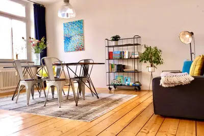 Ein Sitzbereich in der Unterkunft Apartments 