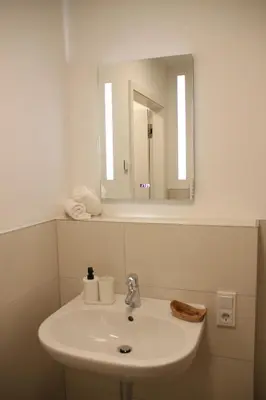 Ein Badezimmer in der Unterkunft Am Kronengarten
