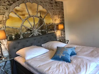 Ein Bett oder Betten in einem Zimmer der Unterkunft Wondervolles zuhause auf Zeit