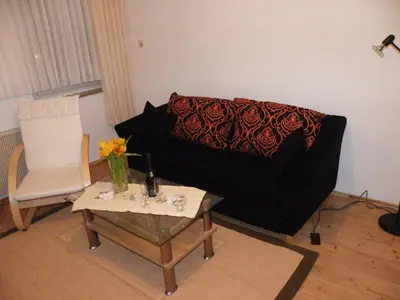 Ein Sitzbereich in der Unterkunft Ferienwohnung Wieneke