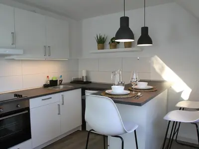 Küche/Küchenzeile in der Unterkunft Apartmenthaus in der Arnoldstraße