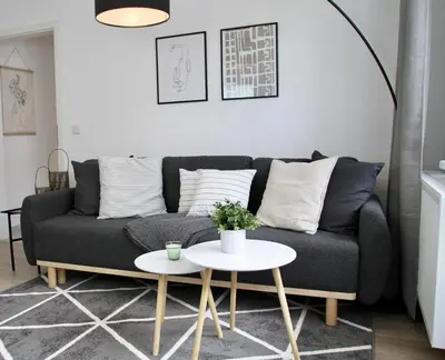 Ein Sitzbereich in der Unterkunft Apartmenthaus in der Metzstraße
