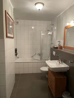 Ein Badezimmer in der Unterkunft Haus in der Gartenstadt