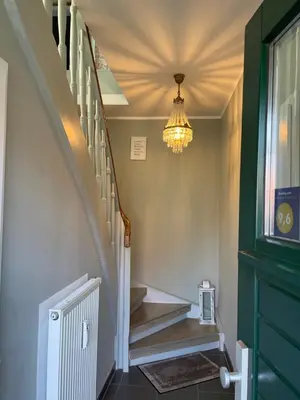 Ein Bett oder Betten in einem Zimmer der Unterkunft Haus in der Gartenstadt