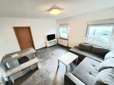 Ein Sitzbereich in der Unterkunft Lieblingsmensch Oberhausen mit Terrasse