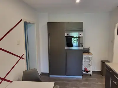 Küche/Küchenzeile in der Unterkunft Ferienwohnung Saturn