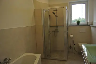 Ein Badezimmer in der Unterkunft Penthousewohnung