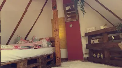 Ein Bett oder Betten in einem Zimmer der Unterkunft uebernachtung unna