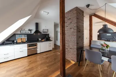 Küche/Küchenzeile in der Unterkunft Design-Loft und Apartments