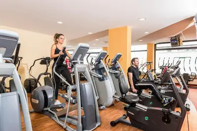 Das Fitnesscenter und/oder die Fitnesseinrichtungen in der Unterkunft Appartements am Kleeblatt