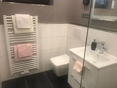 Ein Badezimmer in der Unterkunft Apartmentvermietung Meerbusch