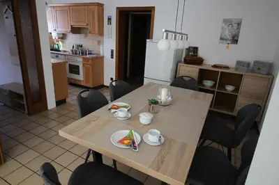 Küche/Küchenzeile in der Unterkunft Ferienwohnung am Baldeneysee