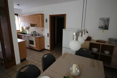 Küche/Küchenzeile in der Unterkunft Ferienwohnung am Baldeneysee