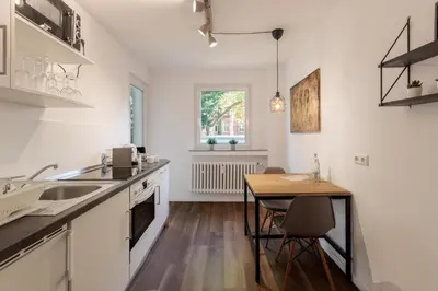 Küche/Küchenzeile in der Unterkunft Glück Auf Appartements Am Stadtpark Duisburg