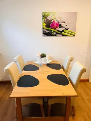 Ein Sitzbereich in der Unterkunft Ferienwohnung Götel