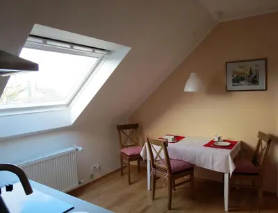 Ein Sitzbereich in der Unterkunft Gästehaus Schönenberg
