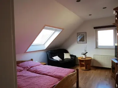 Ein Sitzbereich in der Unterkunft Gästehaus Schönenberg