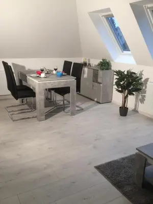 Ein Sitzbereich in der Unterkunft Töfte Bude