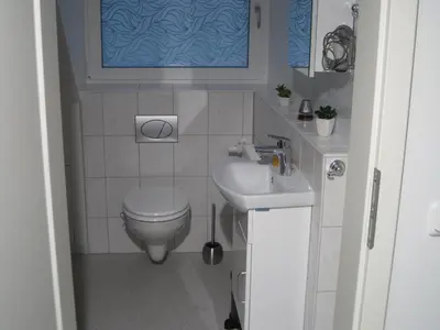 Ein Badezimmer in der Unterkunft Töfte Bude
