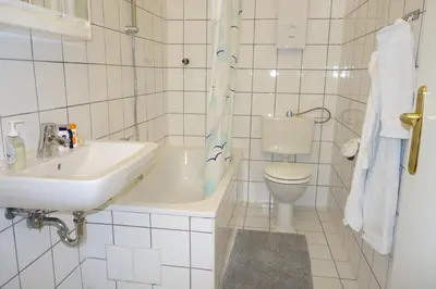 Ein Badezimmer in der Unterkunft Nettes, gemütliches Apartment