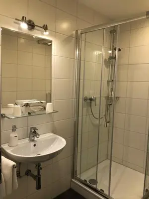 Ein Badezimmer in der Unterkunft Hotel Kaufhold - Haus der Handweberei