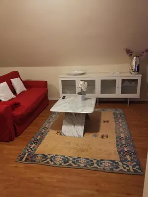 Ein Sitzbereich in der Unterkunft Düsseldorf Messe -Apartment Milan