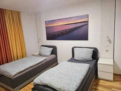 Ein Bett oder Betten in einem Zimmer der Unterkunft Pension an der Zeche