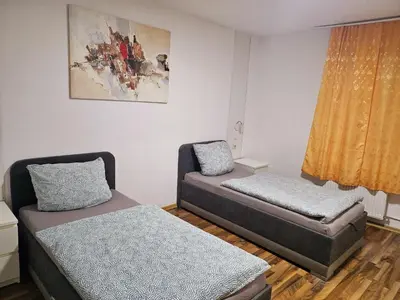 Ein Bett oder Betten in einem Zimmer der Unterkunft Pension an der Zeche