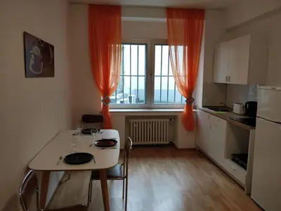 Küche/Küchenzeile in der Unterkunft Aparthouse Graf-Adolf