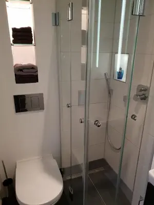 Ein Badezimmer in der Unterkunft Souterrainwohnung im Grünen