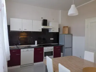 Küche/Küchenzeile in der Unterkunft Ferienwohnung Harmonie 45 m2