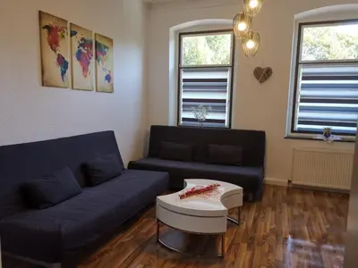 Ein Sitzbereich in der Unterkunft Ferienwohnung Harmonie 45 m2