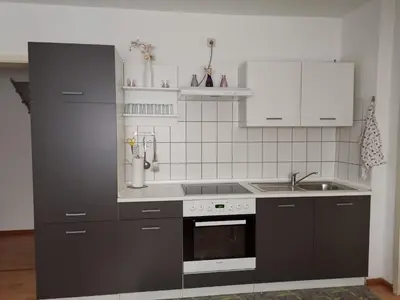 Küche/Küchenzeile in der Unterkunft Ferienwohnung Harmonie 45 m2