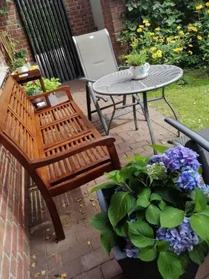 Ein Garten an der Unterkunft Ferienwohnung Lohberg