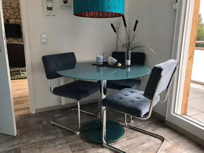 Ein Sitzbereich in der Unterkunft Möllenbecks Messewohnungen
