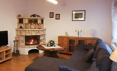 Ein Sitzbereich in der Unterkunft Ferienwohnung Gladbeck-Rohde