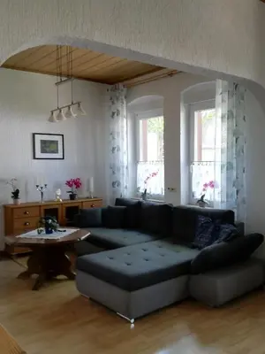 Ein Sitzbereich in der Unterkunft Ferienwohnung Gladbeck-Rohde