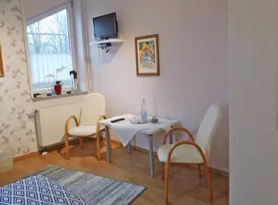 TV/Unterhaltungsangebot in der Unterkunft Ferienwohnung und -Zimmer Becks