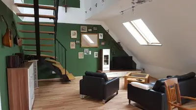 Ein Sitzbereich in der Unterkunft Mühlenberger Ponyhof