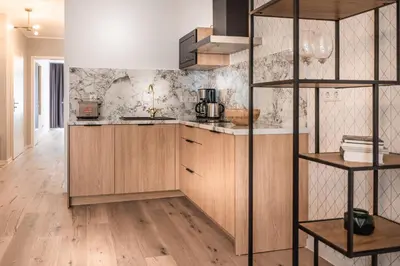Küche/Küchenzeile in der Unterkunft Sleep Inn Düsseldorf Suites