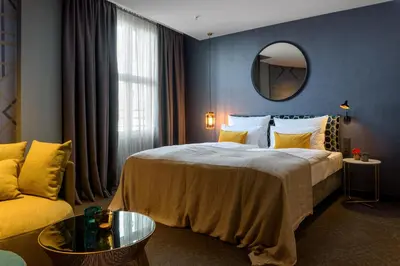 Ein Bett oder Betten in einem Zimmer der Unterkunft Postboutique Hotel Wuppertal