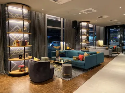 Ein Sitzbereich in der Unterkunft Postboutique Hotel Wuppertal