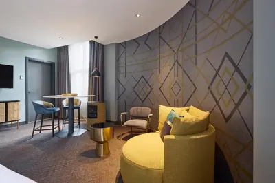 Ein Sitzbereich in der Unterkunft Postboutique Hotel Wuppertal