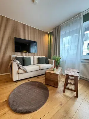 Ein Sitzbereich in der Unterkunft Nettes Appartment in Düsseldorf-Derendorf - stylisch + gemütlich