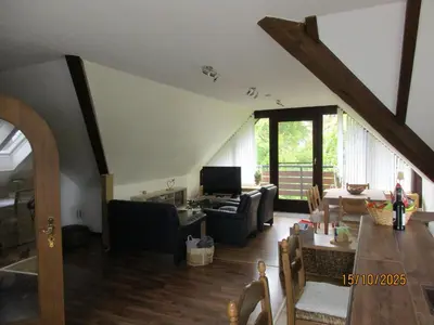 Ein Sitzbereich in der Unterkunft Ferienwohnung,Über Tage