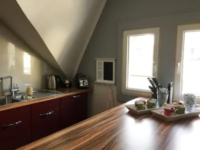 Küche/Küchenzeile in der Unterkunft Stadthaus Edel - Apartment Binz