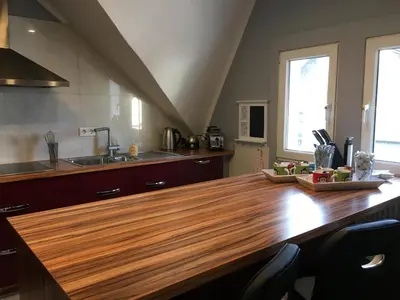 Küche/Küchenzeile in der Unterkunft Stadthaus Edel - Apartment Binz